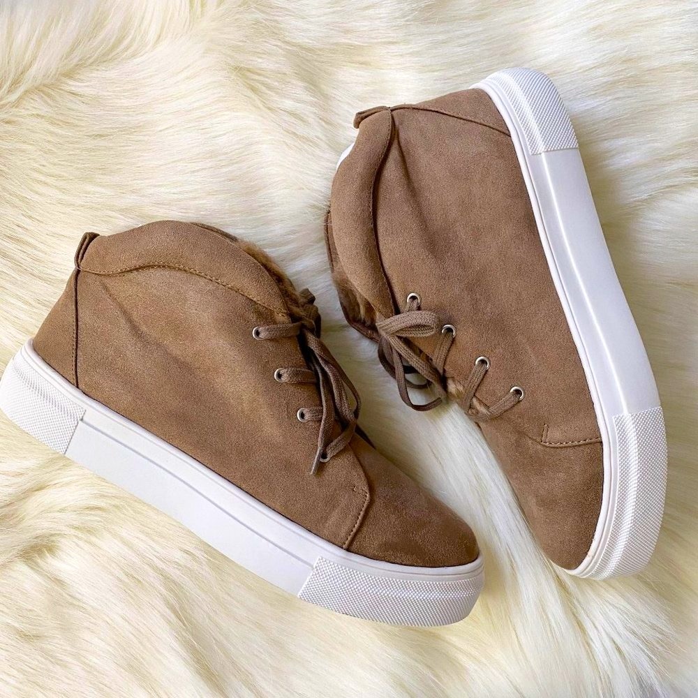 MIA Tillie Faux Fur Detail Platform Sneakers